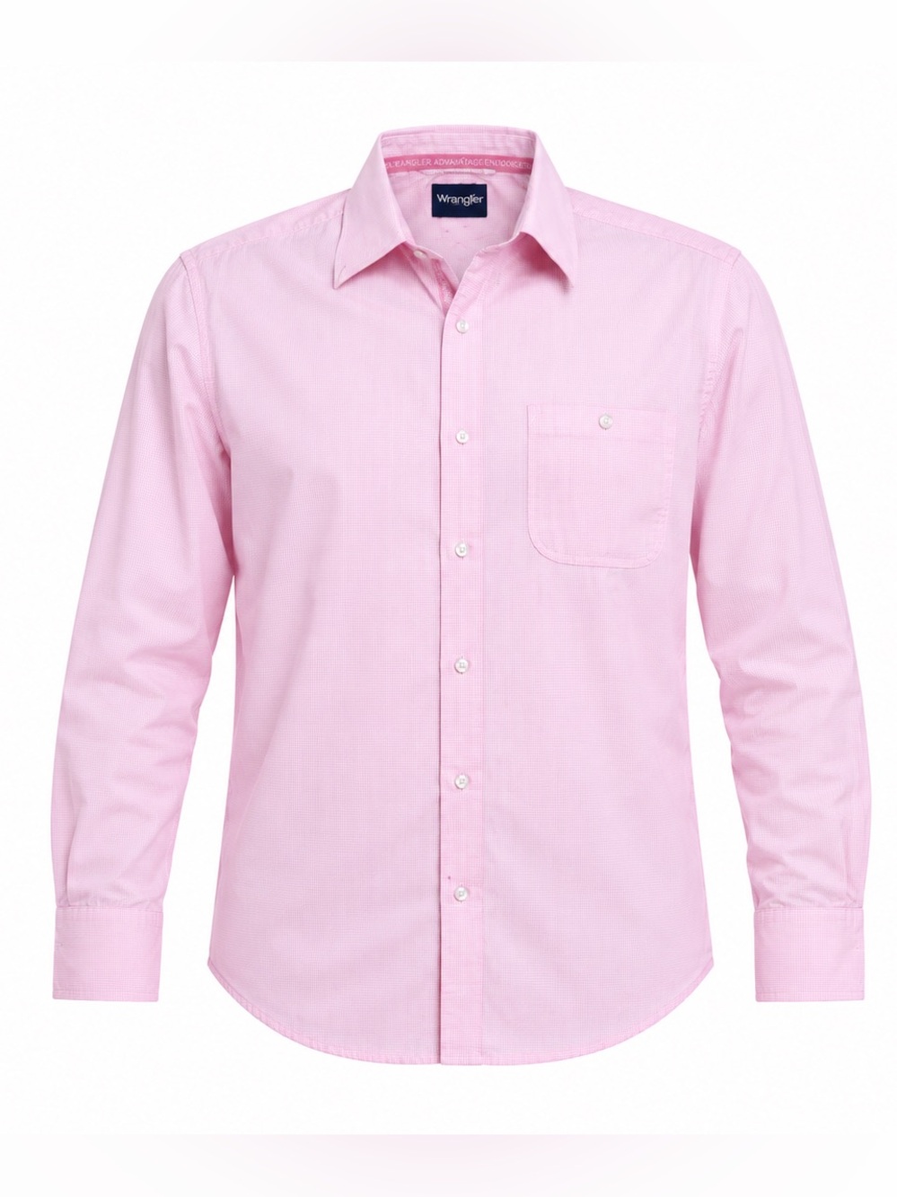 Wrangler Tough Enough To Wear Pink‎ Shirt Mens Large L Western Gingham Button Up